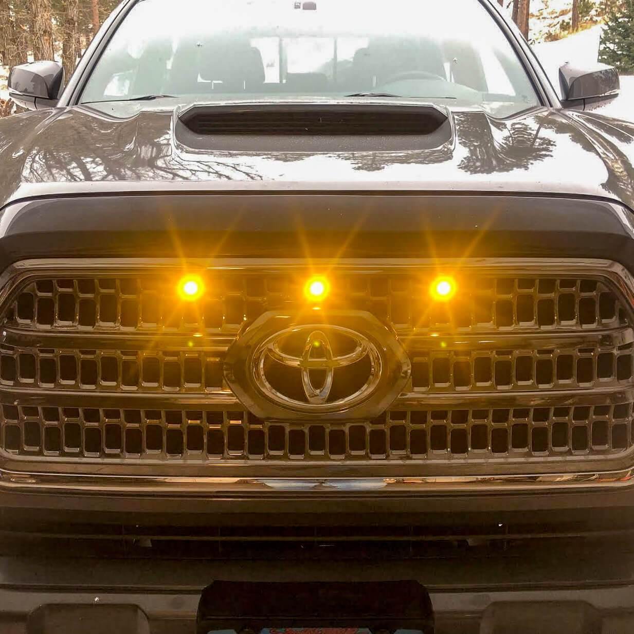 5PCS Black Amber LED Front Grille Running Lights For Toyota Tundra 5PCS Black Amber LED Front Grille Running Lights For Toyota Tundra